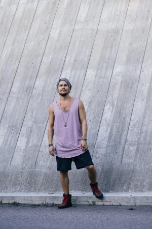 Organic Cotton Sleeveless Shirt: Asymmetric Yoga Tank Top