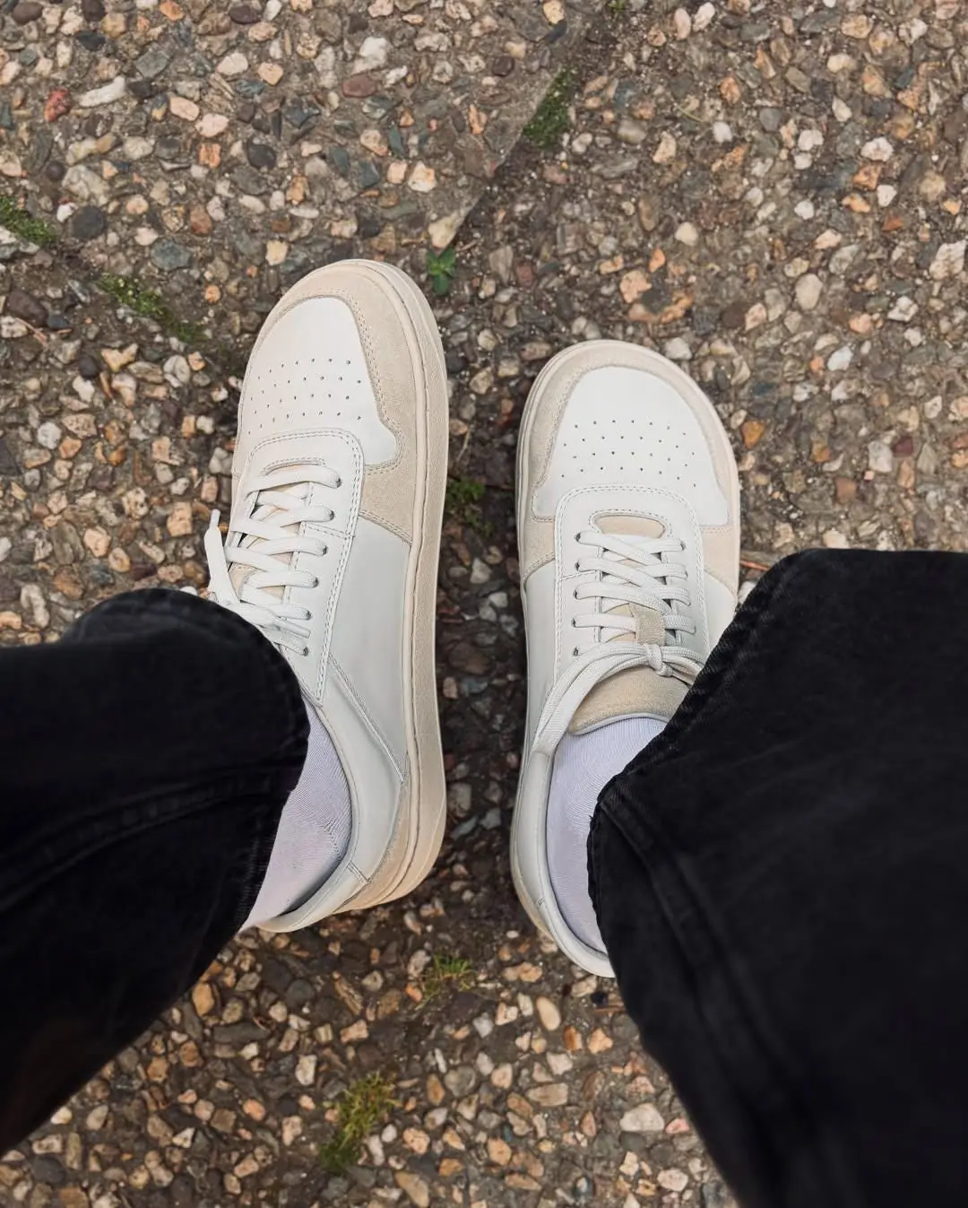 Beige Leather Barefoot Sneakers Wide Toe Box Foot Beige Leather Barefoot Sneakers Wide Toe Box Foot