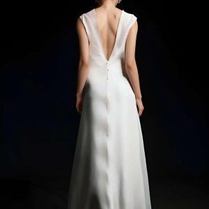 Ivory Silk Midi Dress Bridesmaid Slip Simple Wedding
