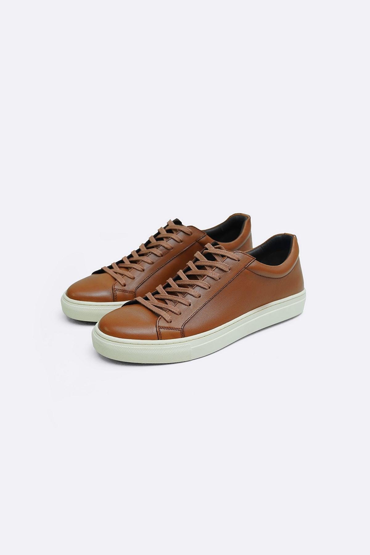 Men's Brown Leather Sneakers Casual Lowtop Trainers Bella Men's Brown Leather Sneakers Casual Lowtop Trainers Bella